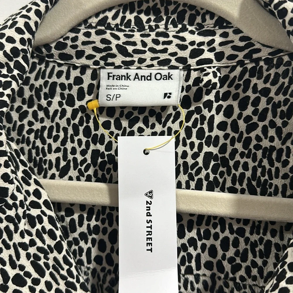 NWT Frank and Oak Womens Animal Print Blouse - Picture 3 of 5
